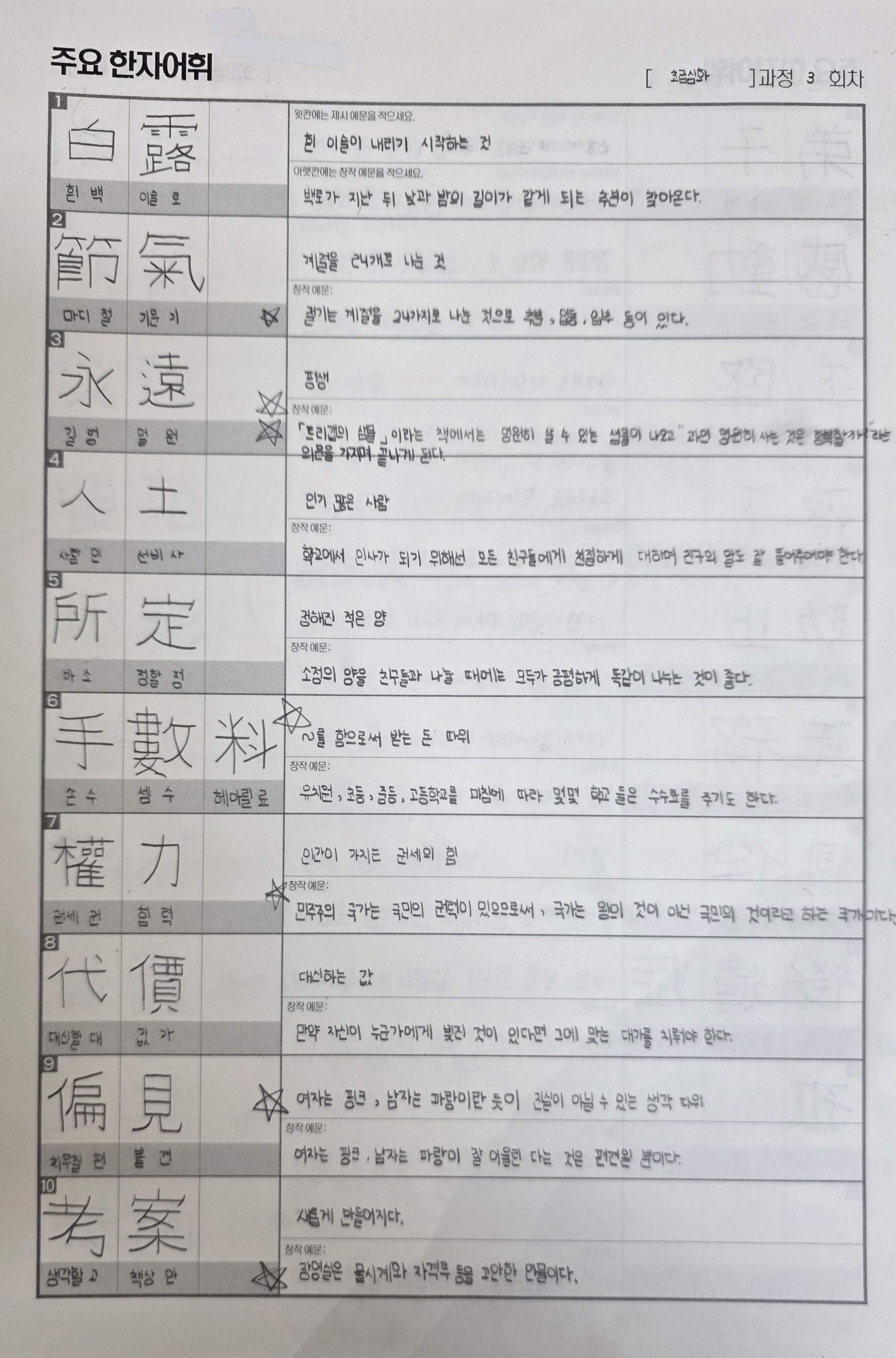 역한자 훈련 노트